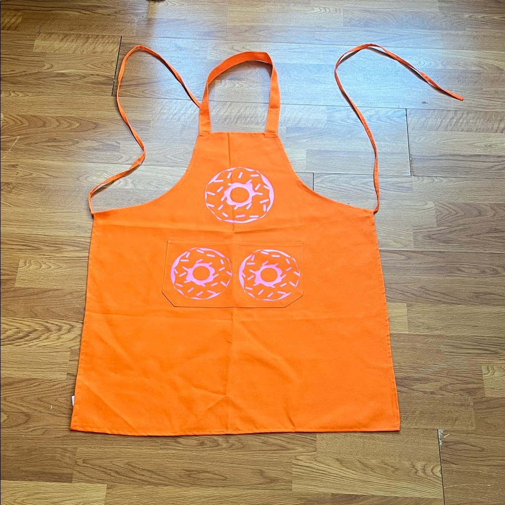 Orange Apron with Donut Design